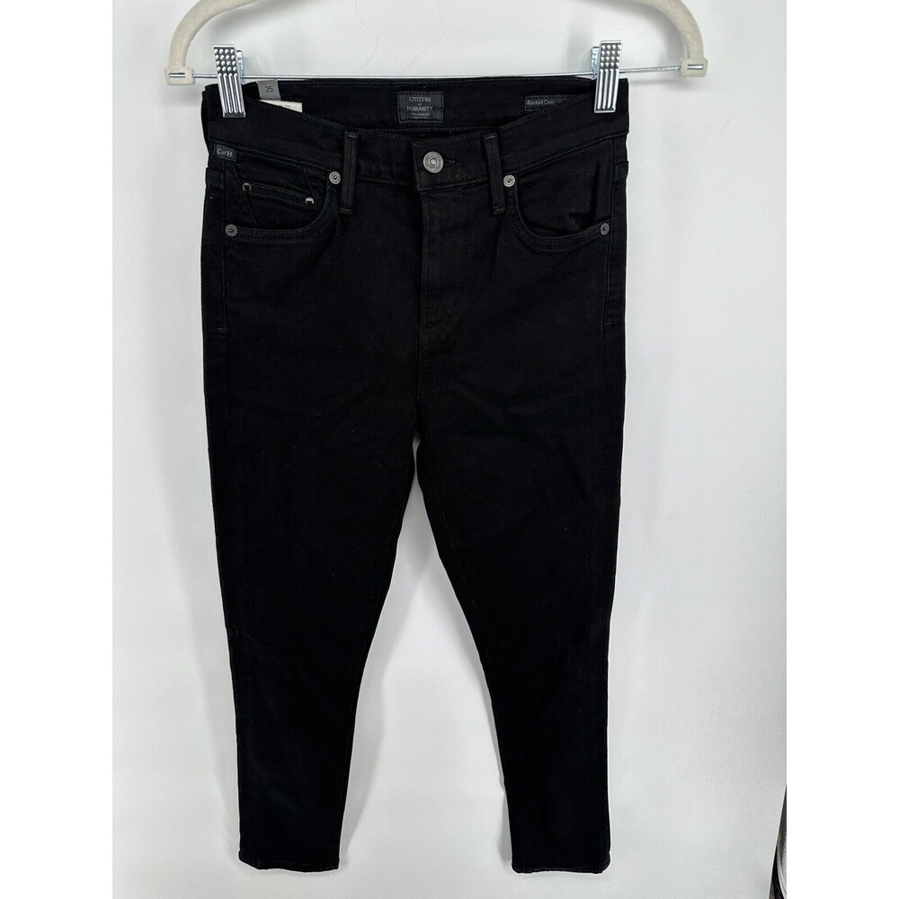 Citizens of Humanity Rocket Crop Mid rise Skinny Black Jeans NEW SIZE 25
